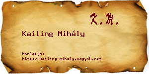 Kailing Mihály névjegykártya
